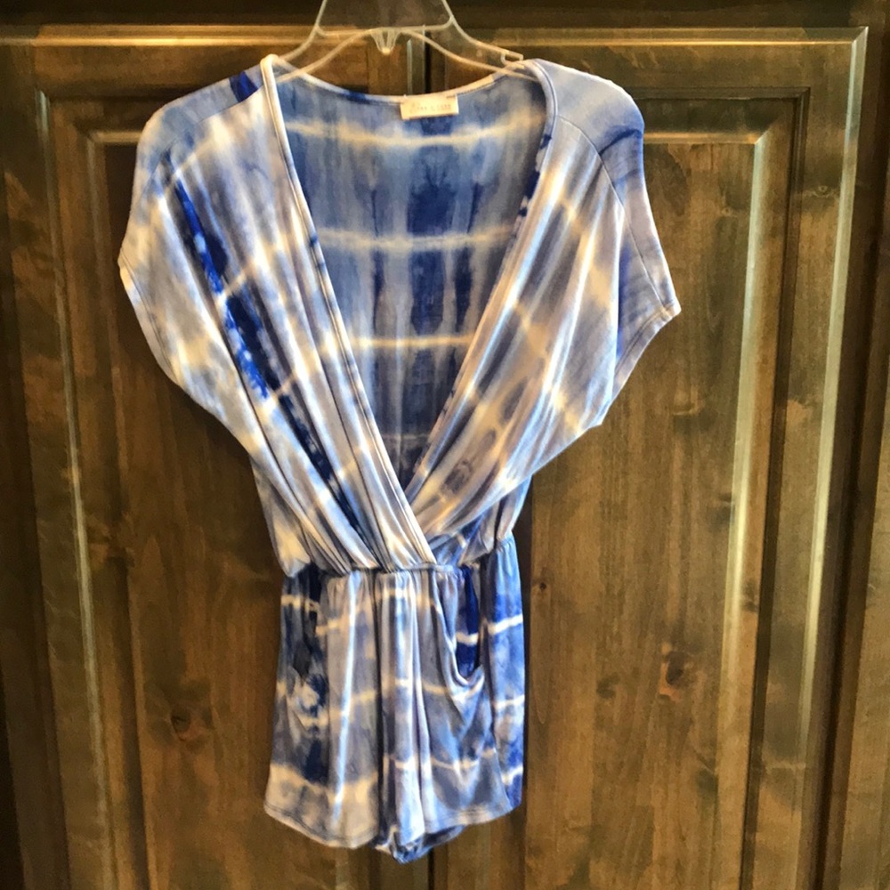 Tea n Rose LA Tie Dye Open Front Romper M $48!